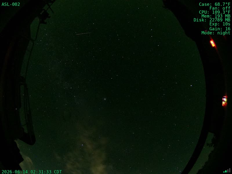 A real night sky image captured by an early AllSkyLabs Horizon prototype
